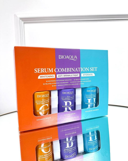 KIT X3 SERUM VITAMINA C+ RETINOL+ ÁCIDO HIALURONICO