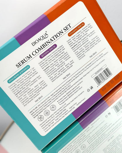 KIT X3 SERUM VITAMINA C+ RETINOL+ ÁCIDO HIALURONICO
